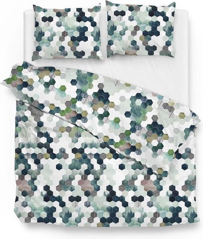 Zo! Home Marsala Dekbedovertrek - Flanel - Eenpersoons - 140x200/220 cm - Green