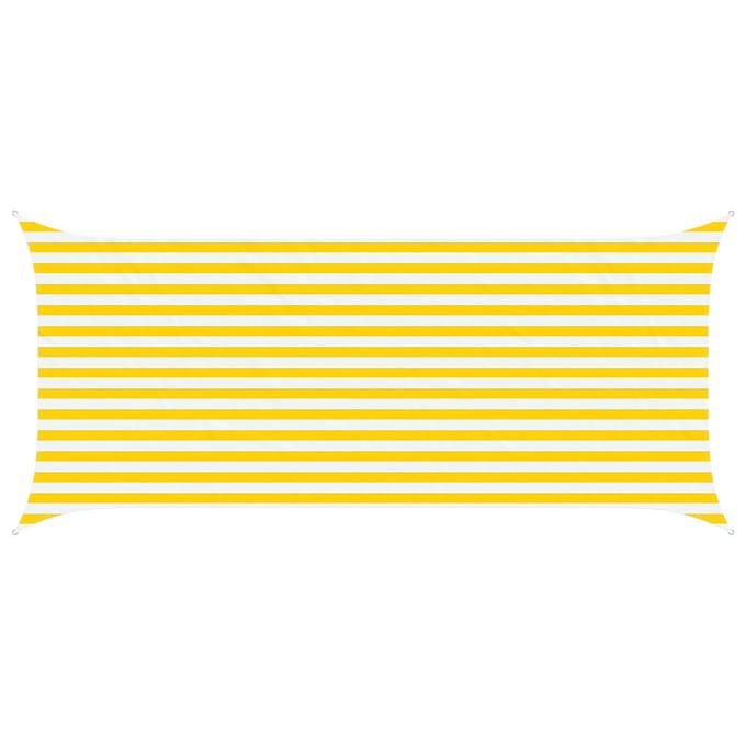 vidaXL - Zonneschaduw - Geel - en - Wit - 2 - x - 4,5 - m - 100% - Polyester - Oxford