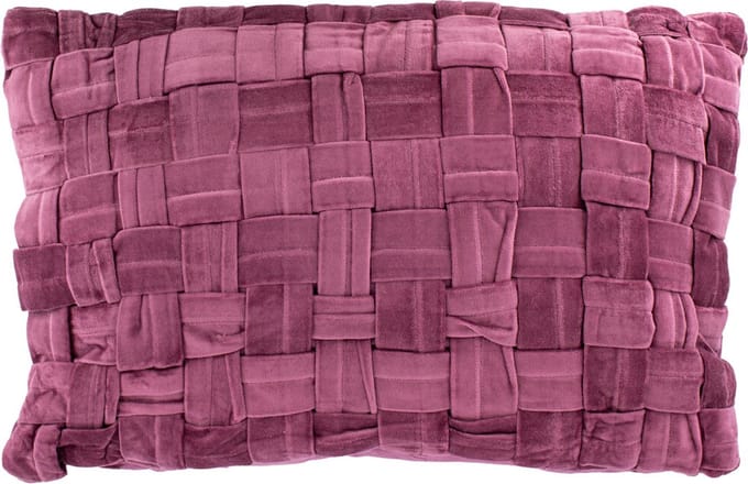 HomeBound by KY | Kussen braid velours paars | sierkussen paars