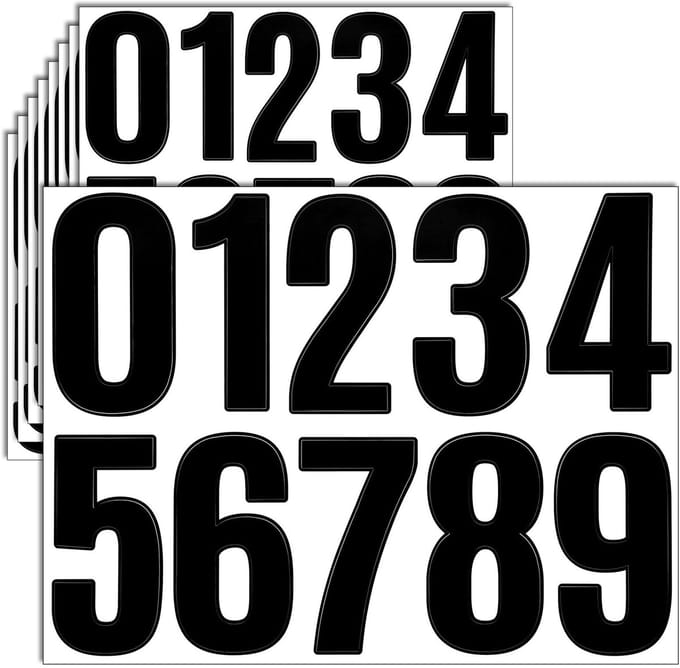 Dailygoods - Set van 8 Reflecterende Cijferstickers voor Buiten