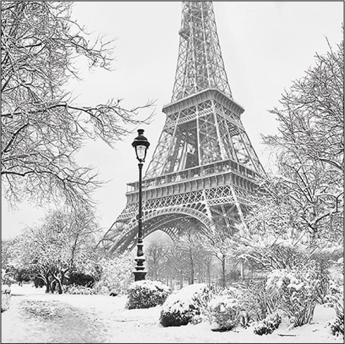 Lunch Servetten Winter in Paris - Ambiente - 33x33 cm