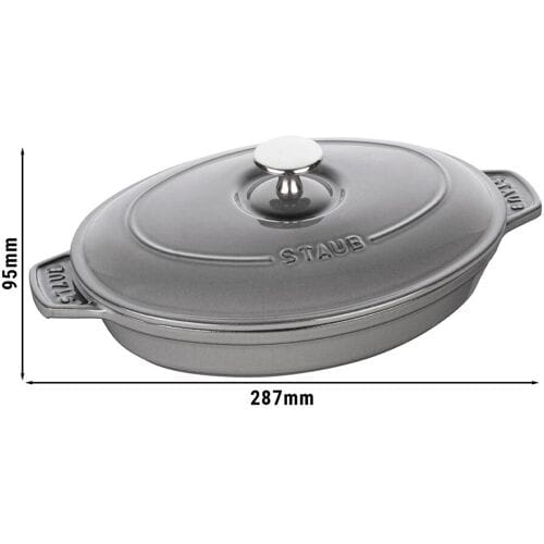 STAUB SPECIALITIES - Bakvorm met deksel - ovaal - 230mm - Gietijzer - Grafietgrijs