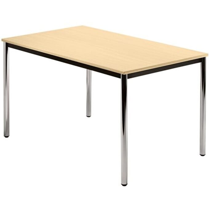 Vergadertafel DR12 »Barcelona« 120x80 cm rechthoek onderstel zilverkleur