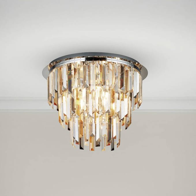 Searchlight Plafondlamp Clarissa met kristallen