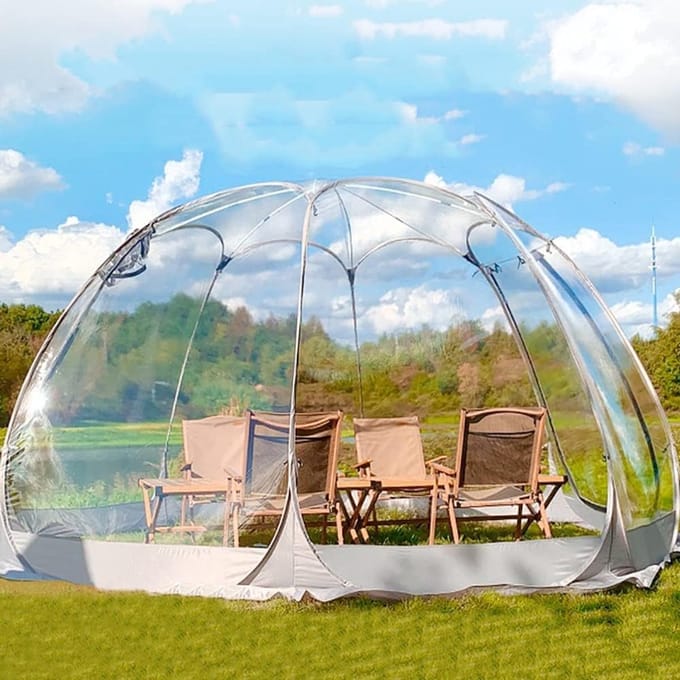Opblaasbare Tent - Koepeltent Iglo - Feest Tuin - Waterdicht Weer - 3.6x3.6m - Transparant