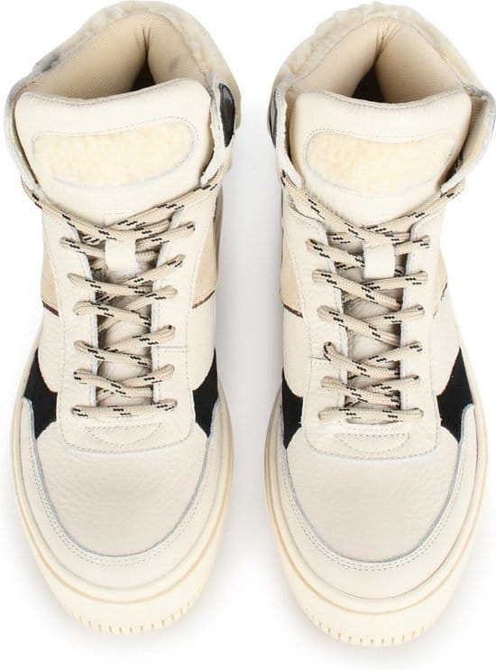 Ps Poelman - Maat 38 - ESQUIMO Dames Hoge Sneakers Teddy - Beige