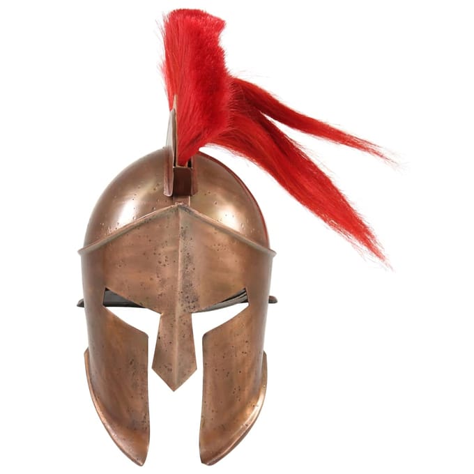 Griekse Krijgerhelm Antieke Replica LARP Koper Staal brown