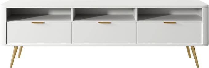 Selsey Oval - TV-meubel 160 cm met nissen - Wit