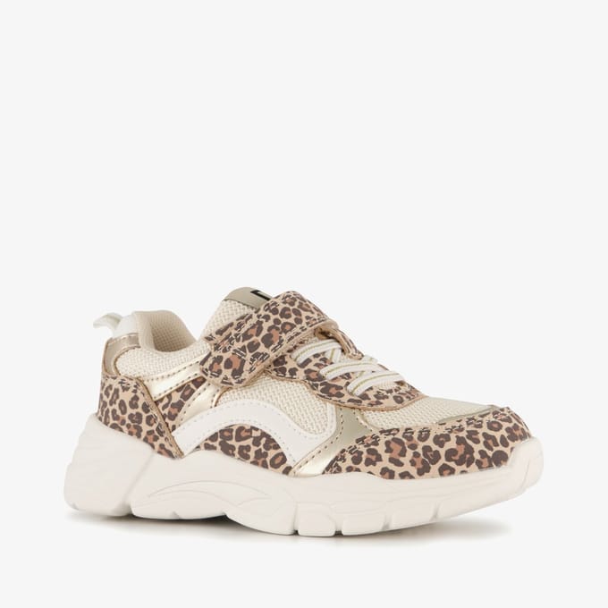 Blue Box meisjes sneakers met panterprint wit - Maat 23