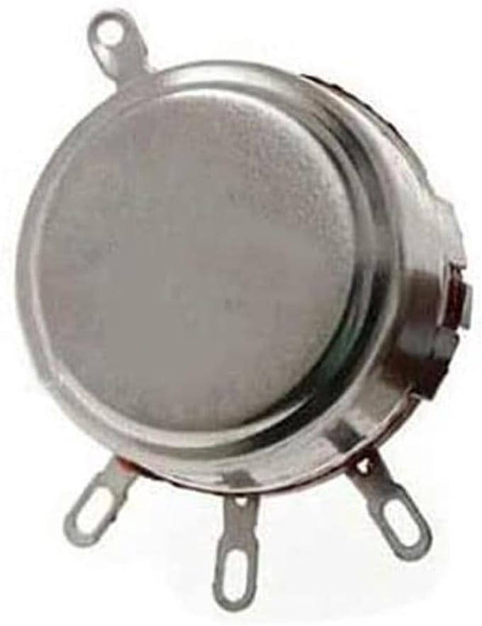 Variabele Weerstand - Potentiometer - Elektronische Regeling - Metaallegering Constructie - 100K Ohm 2W - Zilverkleurig