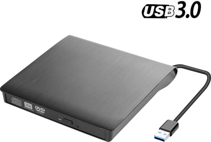DrPhone DW2 Externe CD/DVD Speler en Brander – USB 3.0 – DVD±RW – Voor Windows, macOS en Linux – Zwart