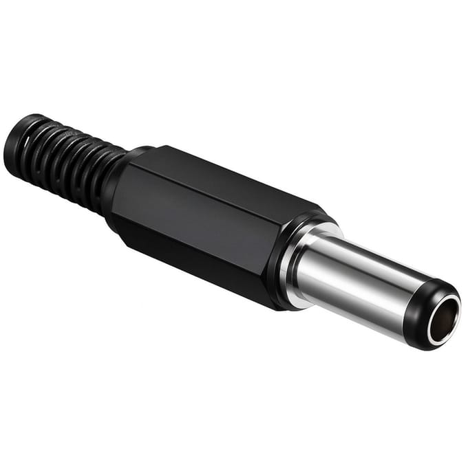Goobay DC-stekker met knikbeveiliging, diameter 2,5 mm x 5,5 mm