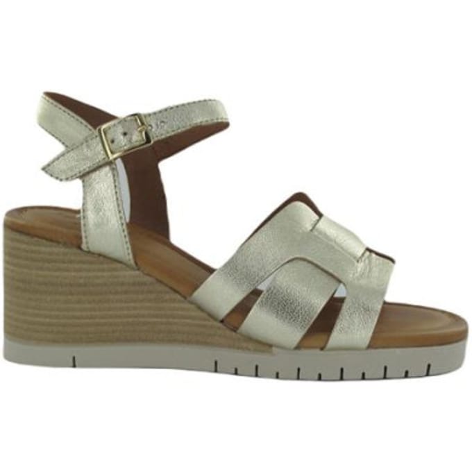 Aqa Sandalen met sleehak goud Leer
