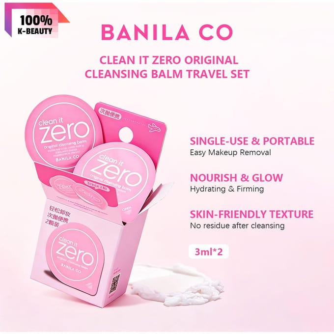 Banila Co Clean It Zero Original Reinigingsbalsem Reisset (2×3ml) 3ml*2/ 0.2 fl.oz pink