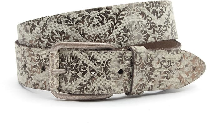 Dames ceintuur beige - 4 cm breed - Leer - Jeans riem - Casual - Maat 100