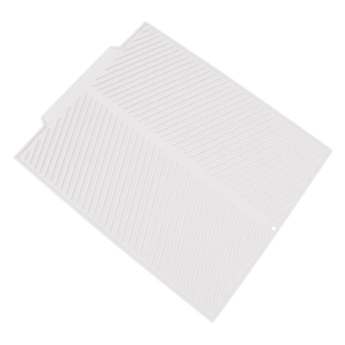 Siliconen Afwasmat 485x405mm Hittebestendig Antislip Aanrecht Afdruipmat voor Thuis Wit White white