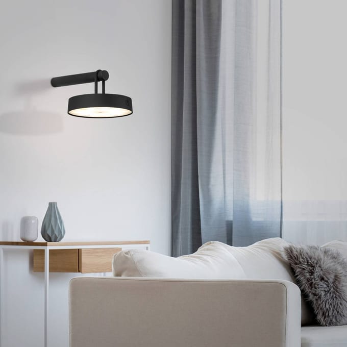 JUST LIGHT. GmbH JUST LIGHT. LED wandlamp Arma, zwart kunststof IP44