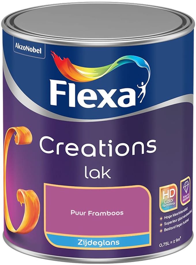 Flexa - Creations Lak Zijdeglans - Puur Framboos - Mengverf - 750 Ml