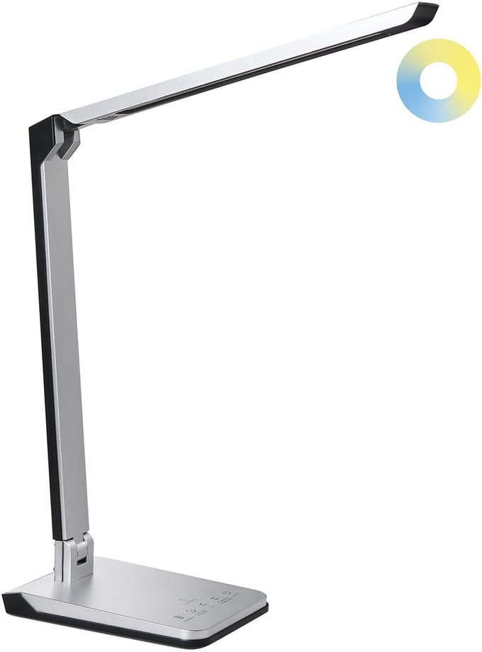 PICTOR - Bureaulamp LED - Zilver - Synthetisch materiaal