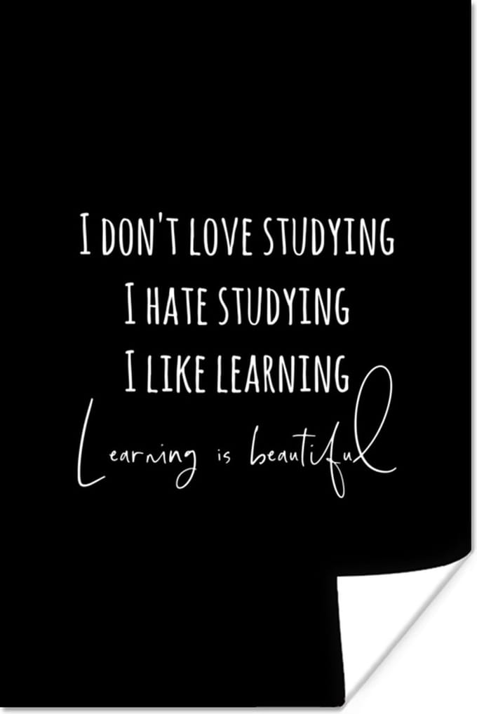 Poster Quote - Leren - Studeren - 20x30 cm