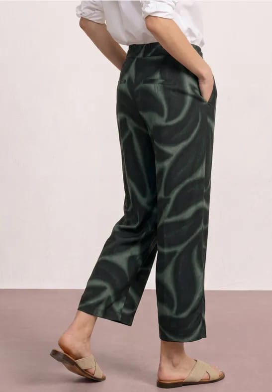 7/8 Broek met wijde pijpen in Loose Fit met print