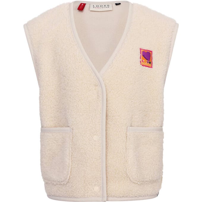 LOOXS Little Meisjes Gilets - Maat 92/98 in de kleur Gebroken Wit van 100% Polyester - 2531-7016-008