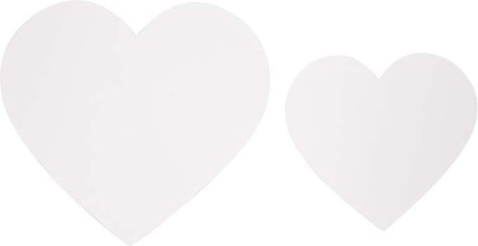 Witte decoratie hartjes van karton - 100x stuks - Bruiloft/huwelijk thema versieringen - 6 en 8 cm