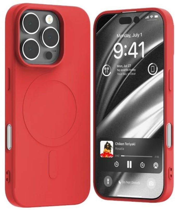 Mercury MagSafe Serie - Hoesje voor Mobiele Telefoon - Czerwone - Półsilikon - iPhone 16 Pro