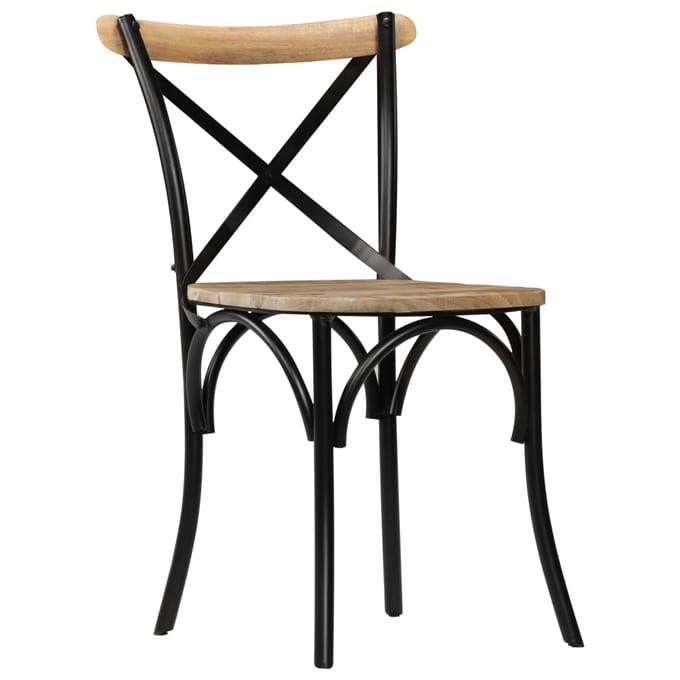 vidaXL - Kruisstoelen - 2 - st - massief - mangohout - zwart