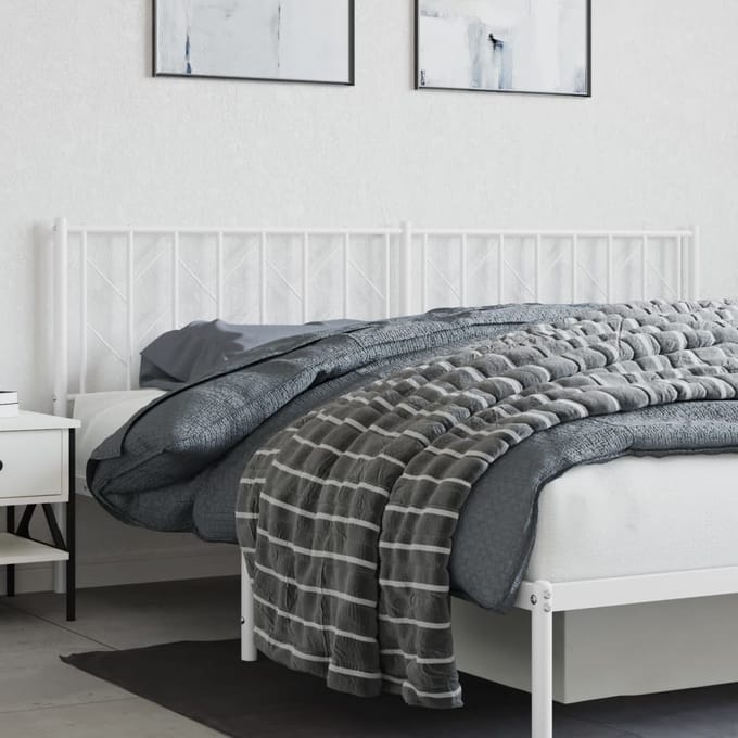 vidaXL - Vervangend - hoofdbord - 193 - cm - metaal - wit
