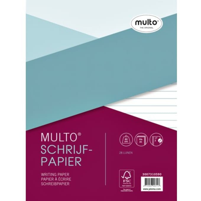 Multo ringbandinterieur - A5 - 17-gaats - papier met lijn - MU-3007310590