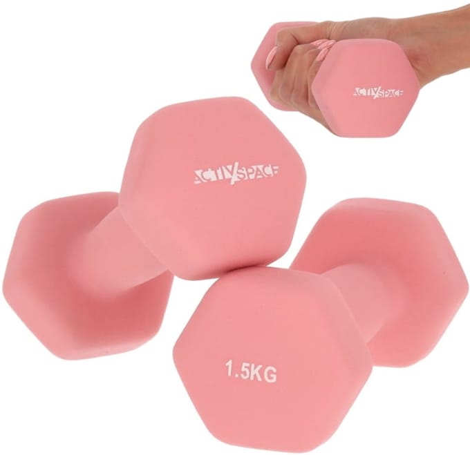 Activ Space - Neopreen Halters - 2x1,5kg - Roze - Antislip