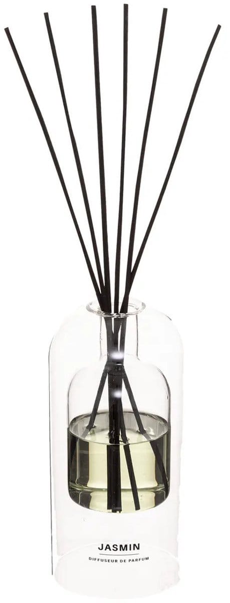 Atmosphera Geurstokjes in luxe glazen houder - Jasmijn - 150 ml - geurverspreider - interieurparfum
