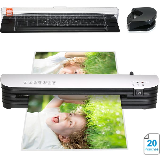 SL299 Laminator Machine Set A4 Formaat Warm en Koud Lamineren 2 Rollen Systeem met 20 Lamineren EU Plug