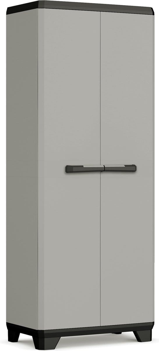 Keter Planet Hoge Kast Multipurpose - 3 planken - 68x39x173cm - Grijs/Zwart - Recycled Kunststof