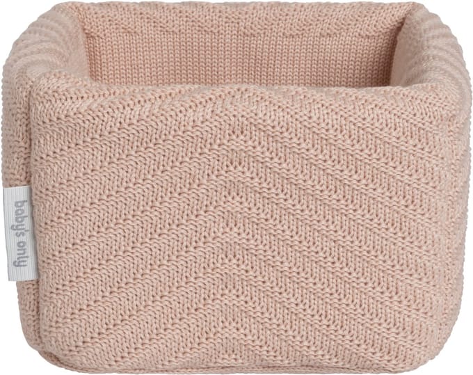 Baby's Only Gebreide commodemandje - Opbergmandje met visgraatmotief - Commode organizer - Babykamer accessoires Grace - Blush