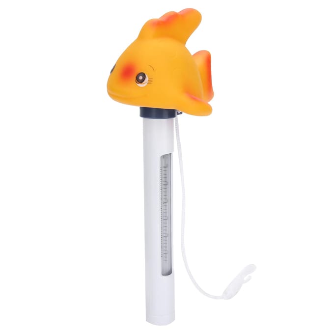 Zwembadthermometer Goudvisvormige Drijvende Temperatuurmeter met Schalen voor Zwembad wit