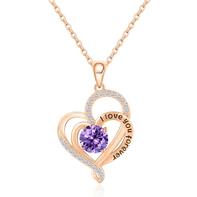 QoF Kristal Hart Paars I Love You Forever – Lengte 45cm