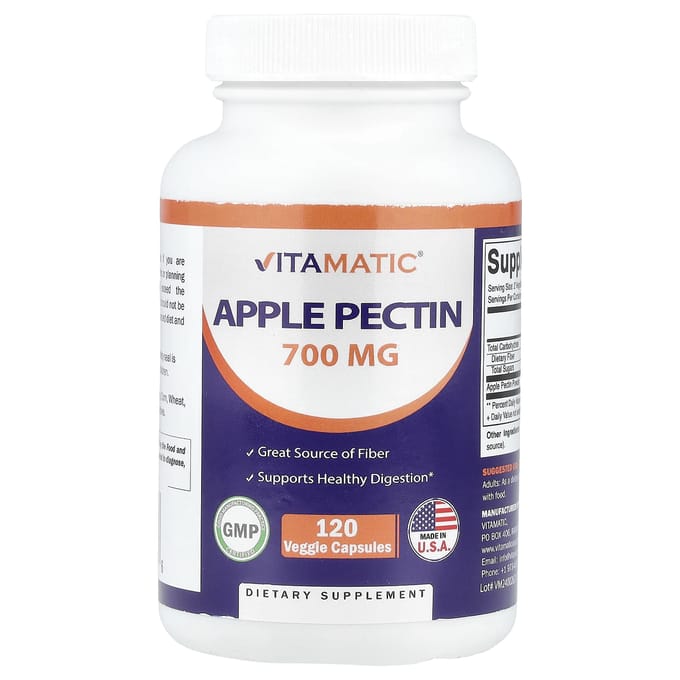 Vitamatic, Appelpectine, 1.400 mg, 120 Plantaardige Capsules (700 mg per capsule)