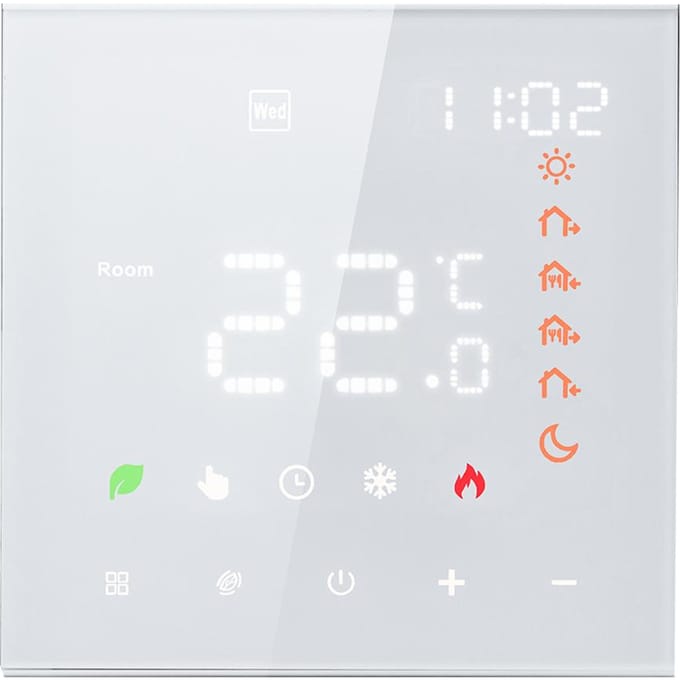 Slimme thermostaat 16A Digitaal programmeerbaar LCD-scherm Touchscreen Vloerverwarmingstemperatuur Normal 3A Water Heating Dot Type