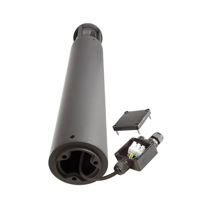 Deko-Light Tuinpadverlichting Facado II, hoogte 65 cm, grijs/rook, Ø 11 cm, IP65