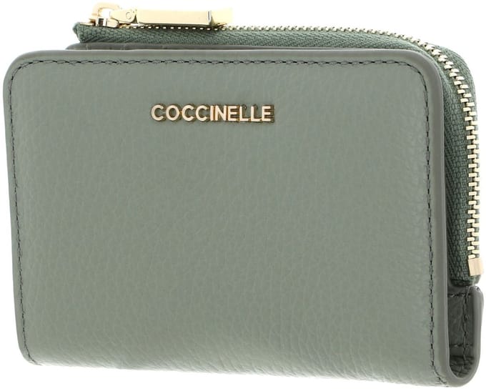 COCCINELLE Leren kaarthoes Metallic Soft Credit Card Holder Greenery groene