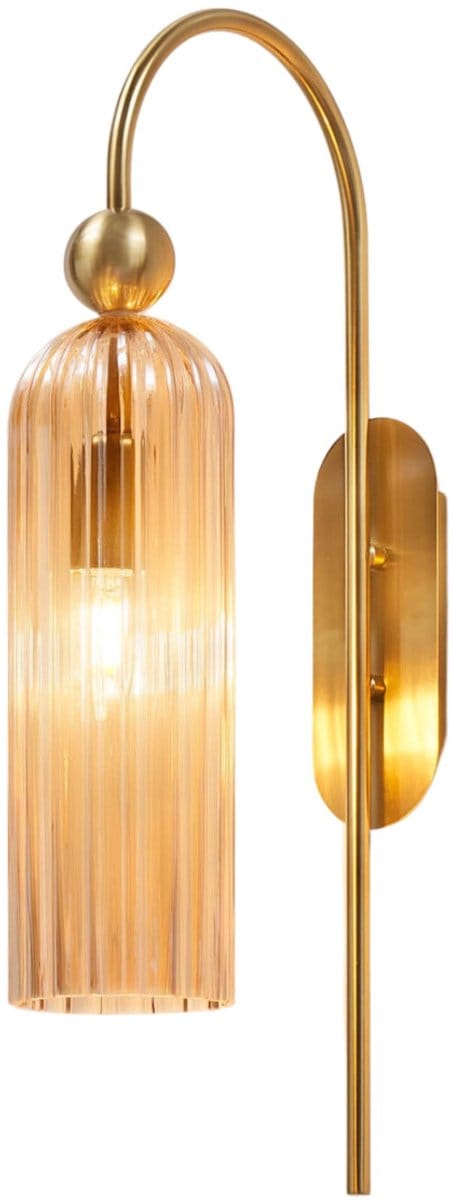 Kosilum - Leonora - Wandlamp - Amber en messing - Metaal en glas
