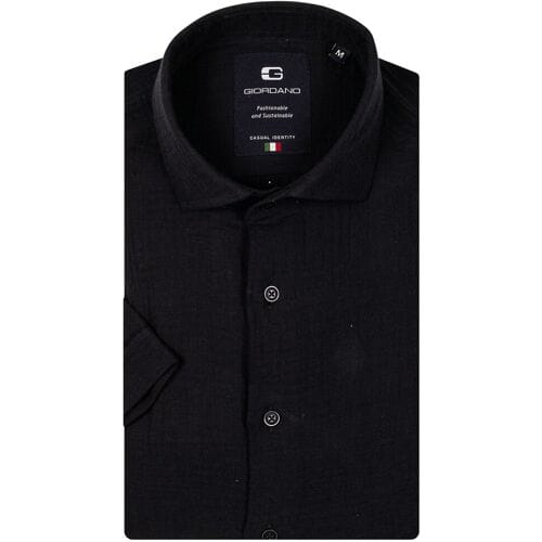 Giordano Overhemd Front Cutaway Doubleface Waffle Texture Navy / male