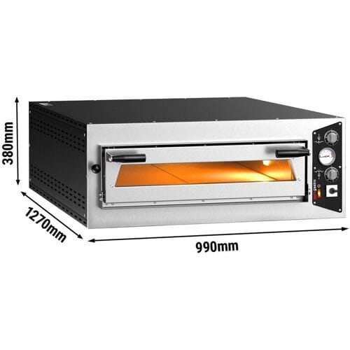 GGM Gastro Elektrische pizzaoven (chamotte bakvloer) - 990x1270x380mm - 1 kamer - 6 x Ø 35cm - tot 450°C - Handmatig - Stapelbaar