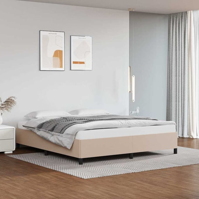 vidaXL - Bedframe - kunstleer - cappuccinokleurig - 180x200 - cm