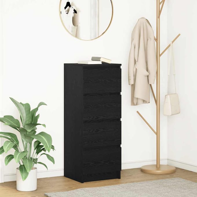 vidaXL - Dressoir - 37,5x35x99 - cm - spaanplaat - zwart - eikenkleurig