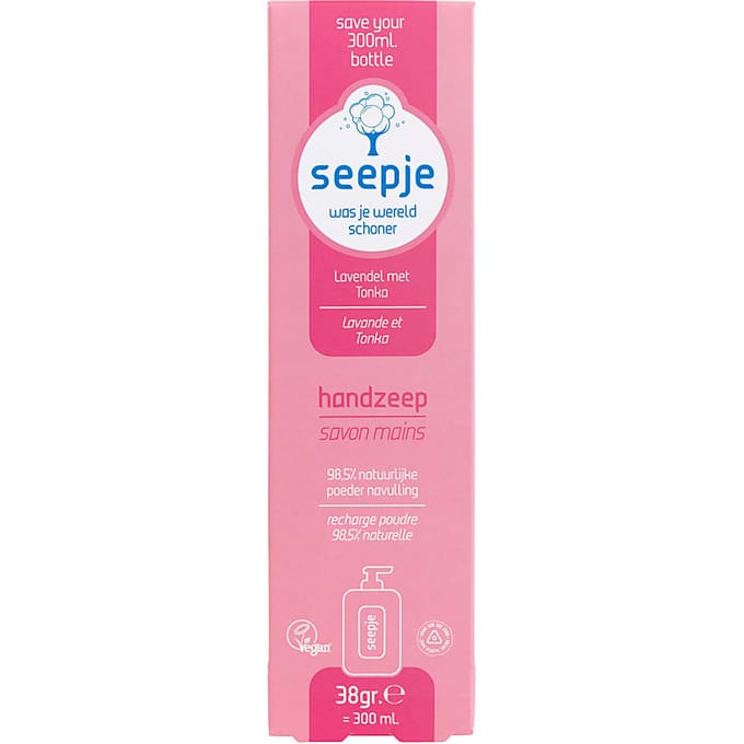 Seepje Handzeep lavendel & tonka navulling 38 Gram