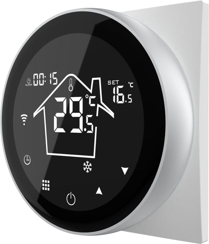 Quality Heating - Elektrische vloerverwarming thermostaat - PRF-80 - Wifi Google Home Amazon Alexa Compatible - Universeel - Programmeerbaar -