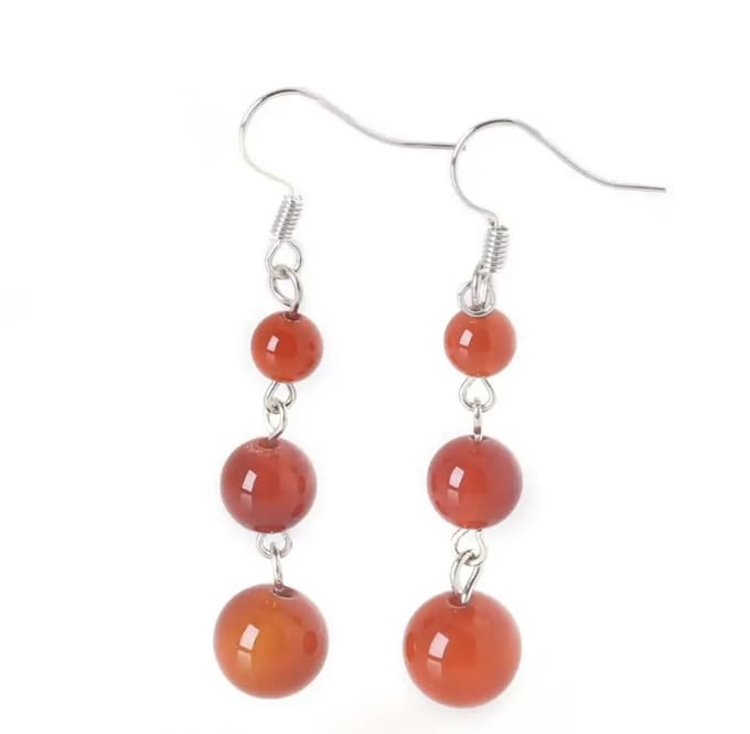 Jomide Oorhangers Tiger Eye - Donkeroranje